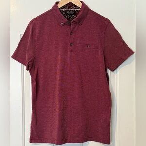 Banana Republic Luxury Touch Polo Shirt L Burgundy Maroon Soft Pima Cotton